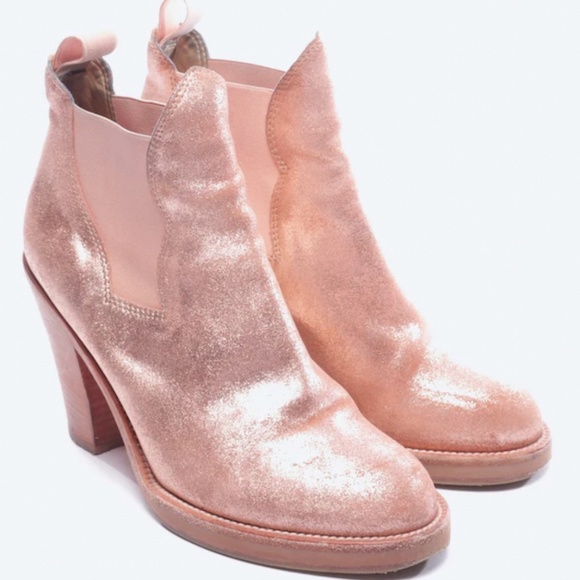 ACNE STUDIOS Rose Gold Metallic Chelsea Boots EUC/sz 37= US sz: 7 - Picture 3 of 14